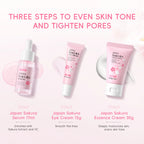 Sakura Skin Care Sets Face Cream Serum Toner Facial Cleanser Sunscreen Eye Cream Gift Box Face Skin Care Set Product 3pcs/Set