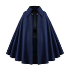 Women Renaissance Costume Medival Halloween Short Steampunk Velvet Cape Gothic Witch Wizards Hooded Cloak