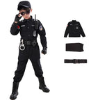 Costumes de policier du SWAT pour enfants, uniforme de police de carnaval pour enfants, armée, policier, soldat, Hallo