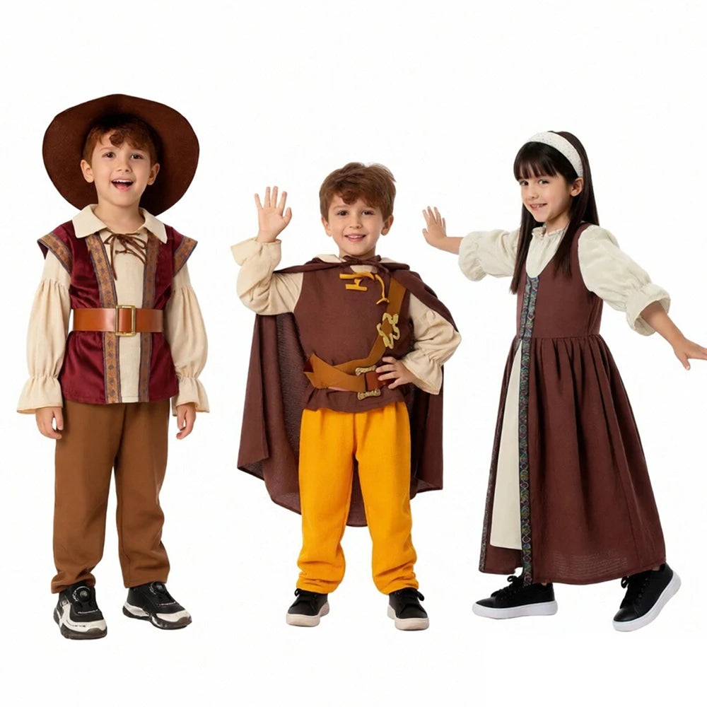 Medieval Costume Court-Style Dress Carnival Halloween European Vintage Party Costumes Stage Performance Suit Birthday Party Gift