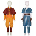 Kids Aang Katara Cosplay Costume Disguise Avatar Anime Last Airbender Role Play Fantasia Outfits Halloween Carnival Suit