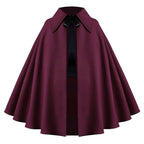 Women Renaissance Costume Medival Halloween Short Steampunk Velvet Cape Gothic Witch Wizards Hooded Cloak